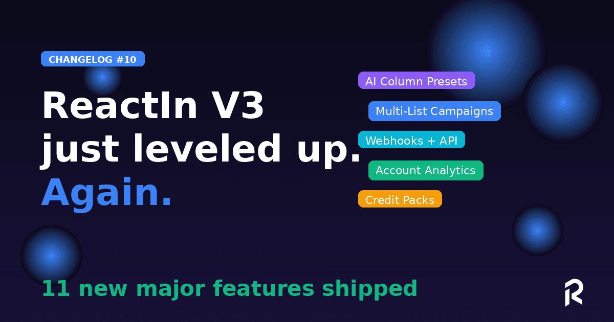 Changelog #10 | ReactIn V3 just leveled up. Again π₯