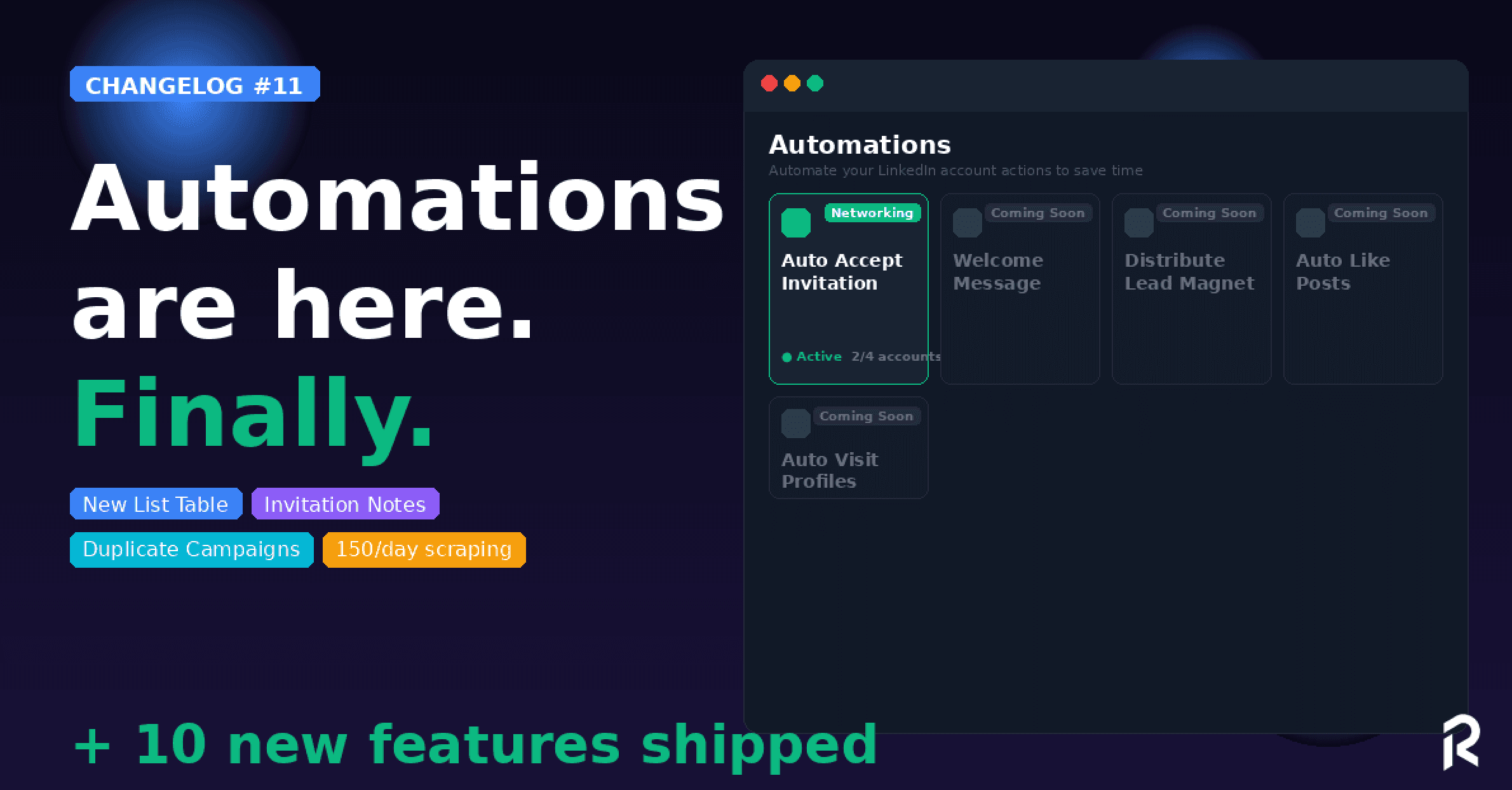 Changelog #11 | Les automations sont là. Et ce n'est que le début 🤫