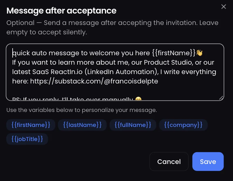 Règle 4 : Personnaliser les messages de bienvenue