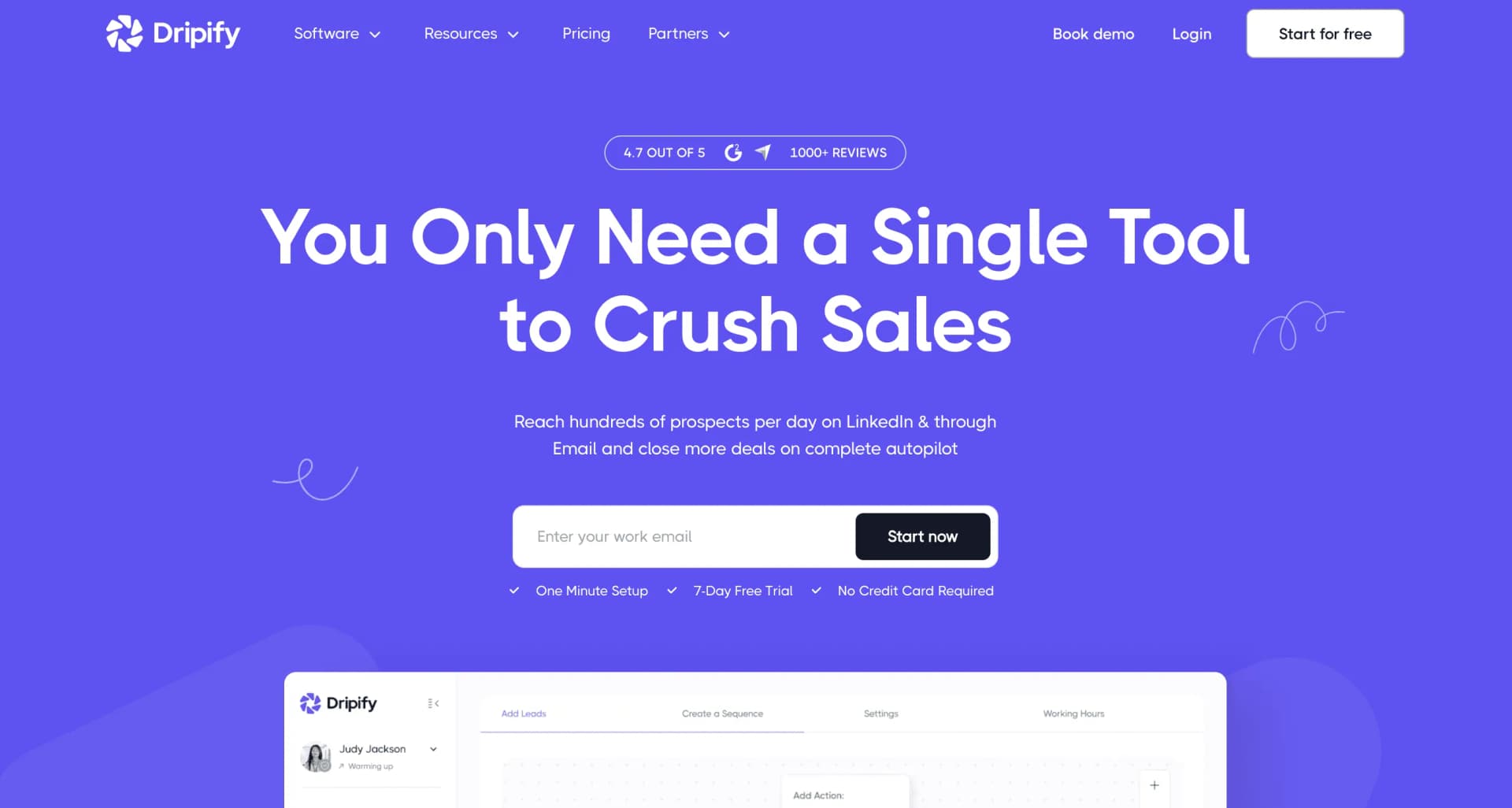 Dripify LinkedIn automation tool dashboard
