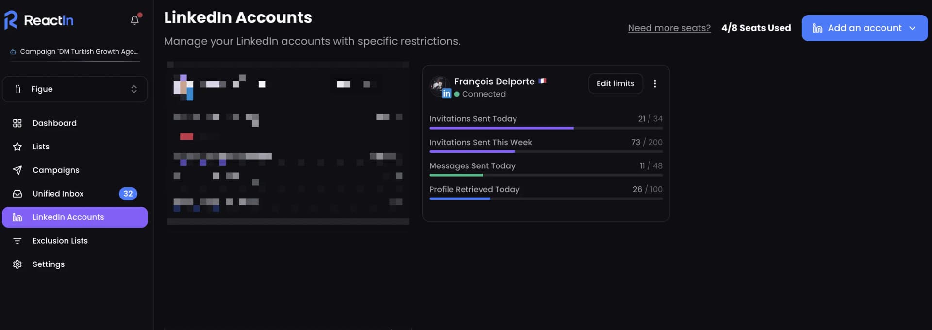 Paramètres de sécurité ReactIn pour l'automatisation LinkedIn
