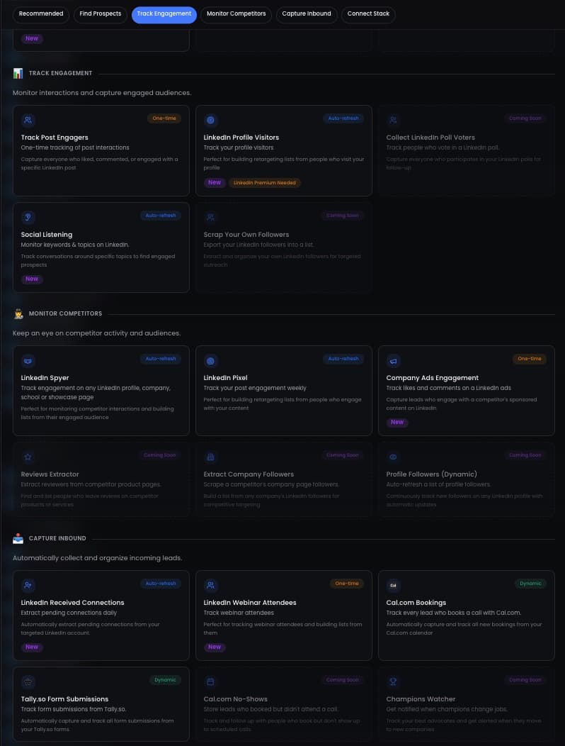 Apercu des listes intelligentes ReactIn pour la recherche et l'organisation de prospects